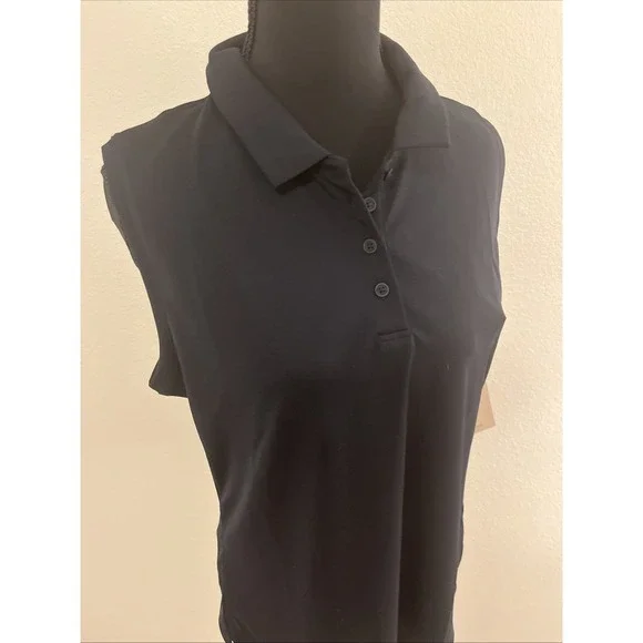 Nike Women's Black Dri-Fit Sleeveless Golf Polo Size Medium New with Tags - Picture 5 of 8